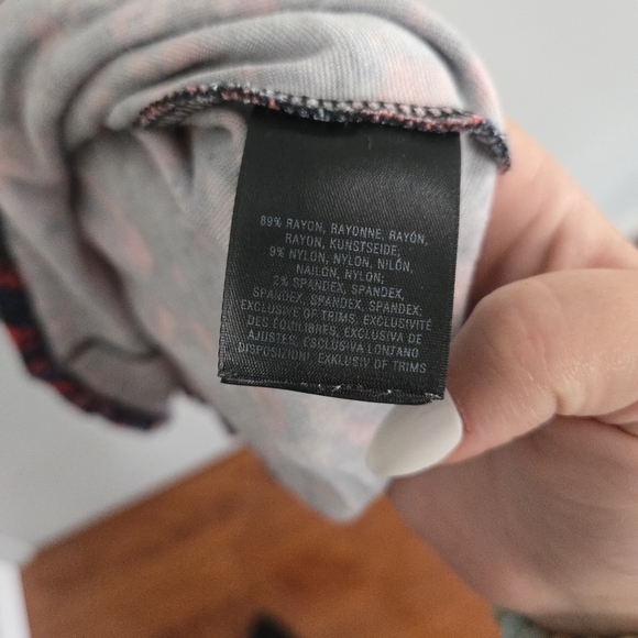 HD in Paris Navy Floral Long-Sleeve Fit & Flare Dress with Red and Blue Accents - Picture 7 of 11